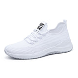 Sports Shoes Spring New Men's Shoes Trend Foreign Trade Flying Woven Lace Running Shoes Breathable Korean Style Trendy Shoes
