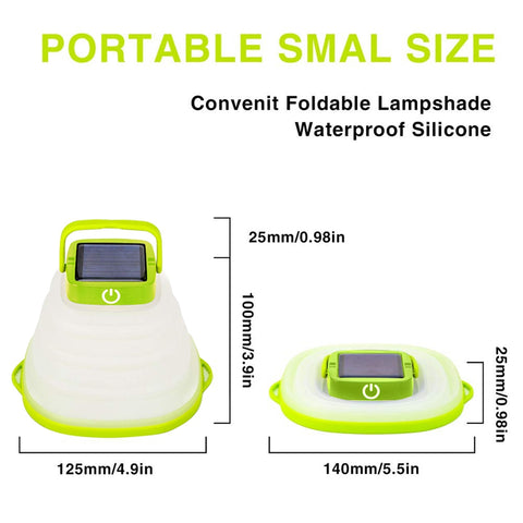 Collapsible Camping Light IP68 Waterproof Solar Foldable Lantern Solar Tent Lighting USB Rechargeable Outdoor Night Tools