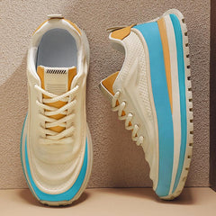 Men's Leather Platform Dad Shoes Lightweight Comfort Trend