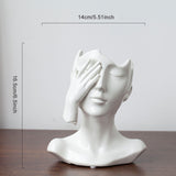 Nordic Ceramic Human Head Abstract Bust Vase