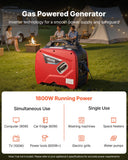 Inverter Generator, 2900W Peak Watt Quiet Inverter Generator, Portable Inverters Generators For Home Use, Gas Powered, Compact And Lightweight Design - Stable Power, CO Sensor, Long Run Time