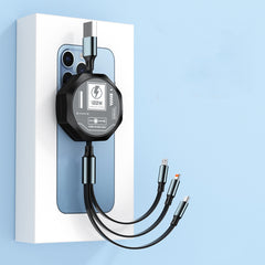 Telescopic Three-in-one Fast Charge Data Cable