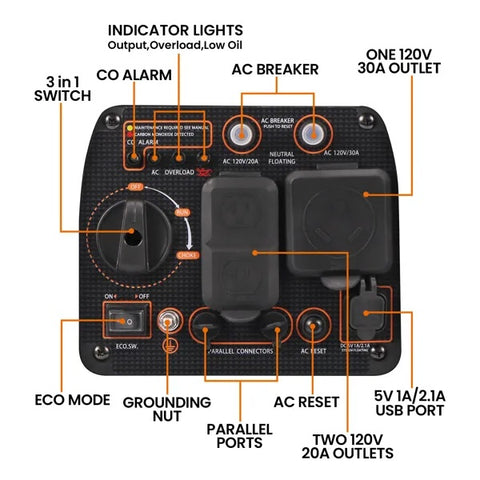 3.5KW Super Quiet Compact Portable Suitcase Inverter Generator Lightweight
