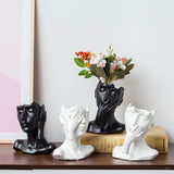 Nordic Ceramic Human Head Abstract Bust Vase