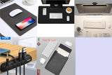 Mobile Phone Qi Wireless Charger Charging Mouse Pad Mat PU Leather Mousepad