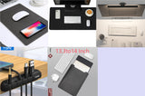 Mobile Phone Qi Wireless Charger Charging Mouse Pad Mat PU Leather Mousepad
