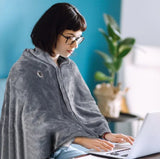 59 Plus 31in USB Heated Blanket Electric Heated Blanket Heated Poncho Shawl Wrap Throw With Zipper Washable For Home Office